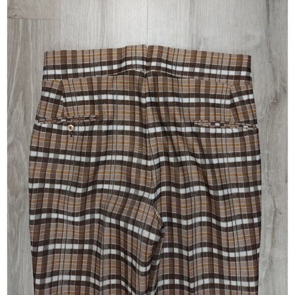Vintage 60s Double Knit Retro Flare Bell Bottom Disco Club Pants Slacks 32x28 - Picture 7 of 9